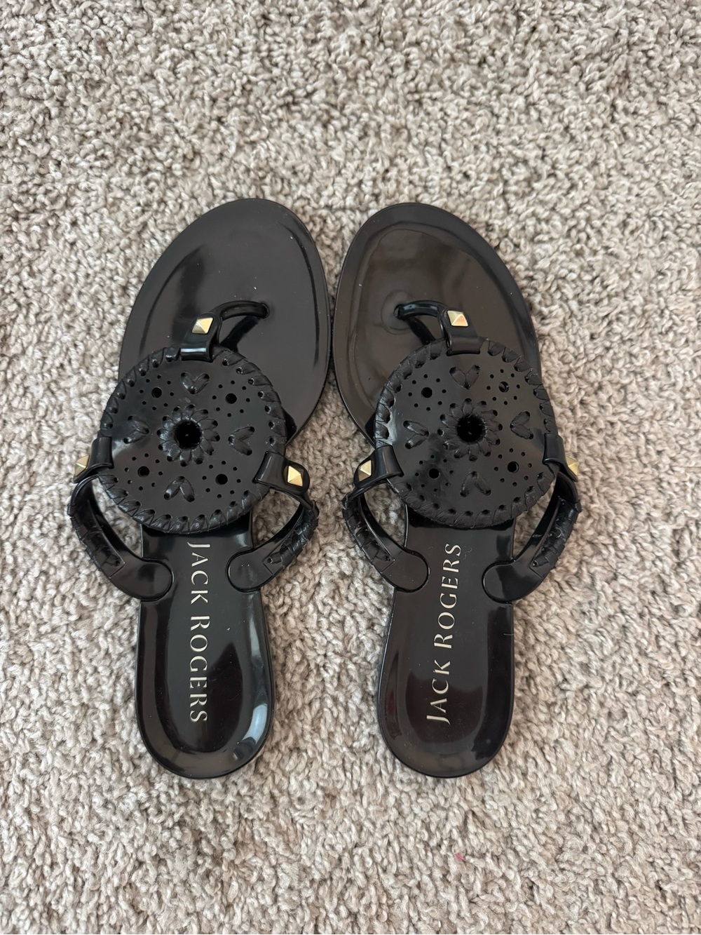 Jack Rogers Black Jelly Georgica Sandals